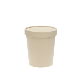 Couvercle papier bambou pour pot à soupe 480 ml