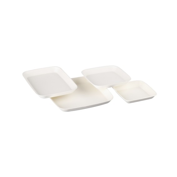 Square bagasse plate 18 cm